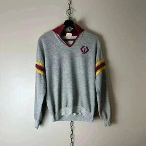 Vintage 1980s Alpha Collared Logo Crewneck  Large